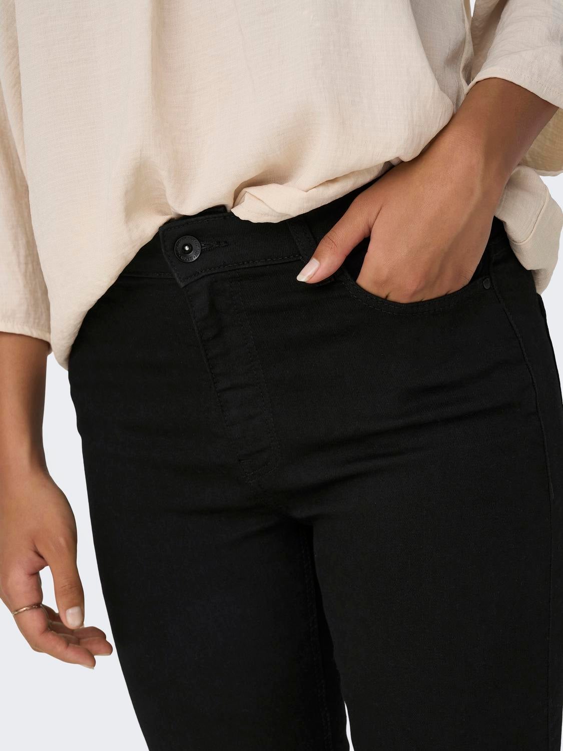 JDYMOLLY Hohe Taille Skinny Fit Jeans Black Denim