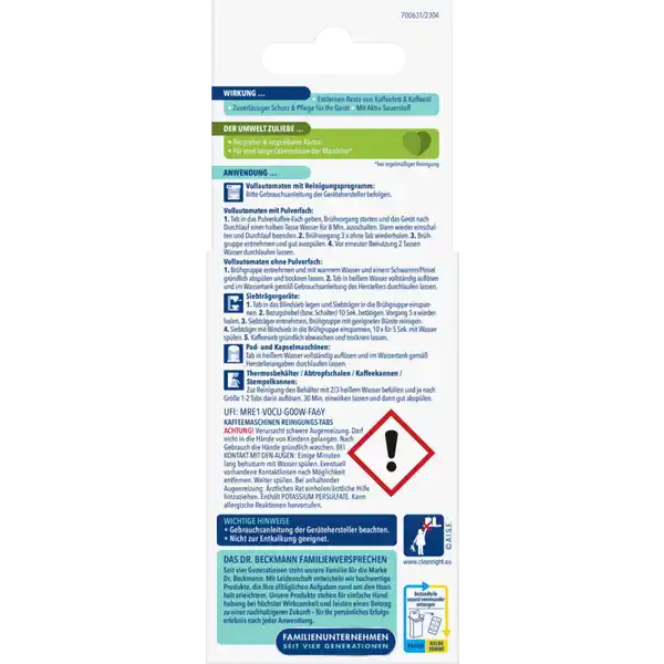 Kaffeemaschinen Reinigungs-Tabs
