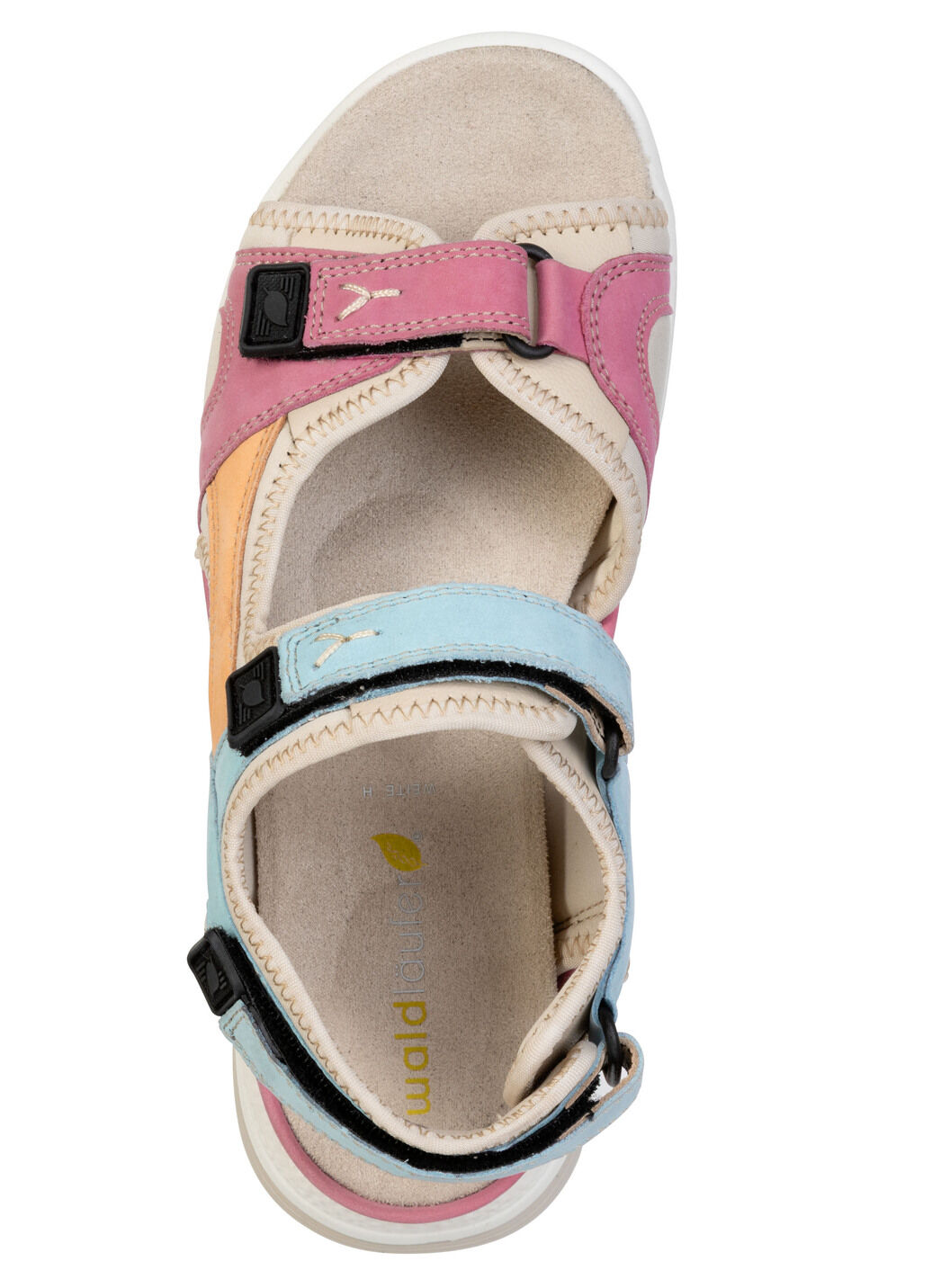 Waldläufer, bequeme Damen-Sandalen, Weite H, mit herausnehmbarem Fussbett