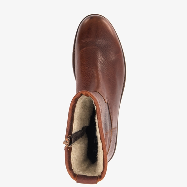 Van Beers gevoerde leren heren boots donkerbruin