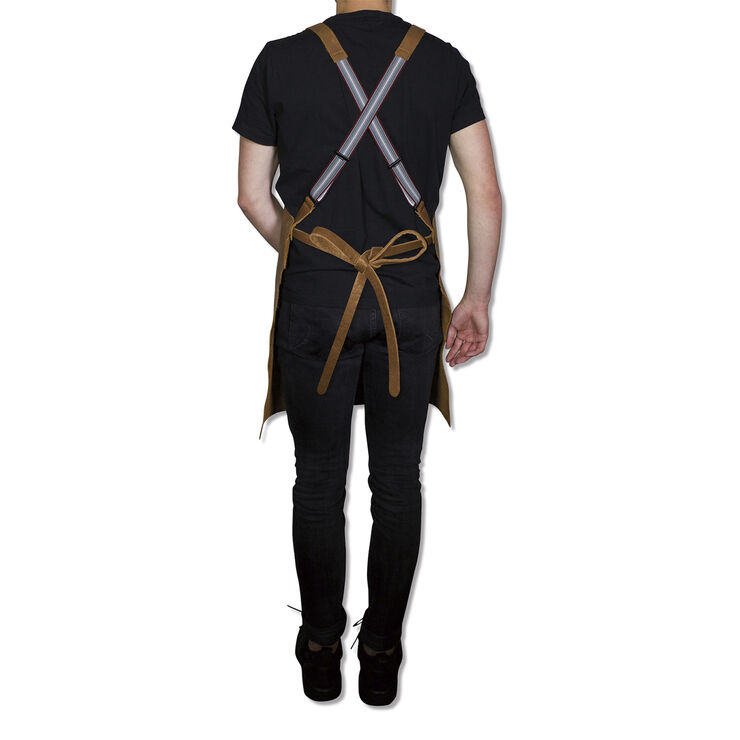 DutchDeluxes Læderforklæde Suspender Serie Apron Vintage Camel Camel