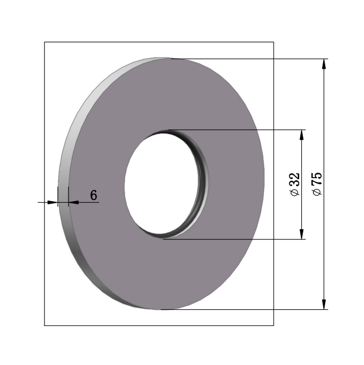 Saniclear rozet 75mm rvs