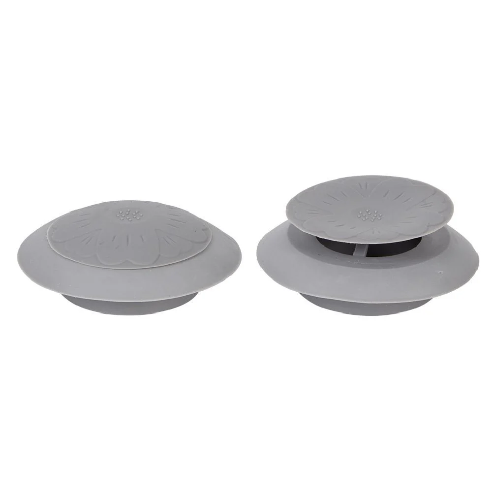 Bouchon évier silicone gris x2