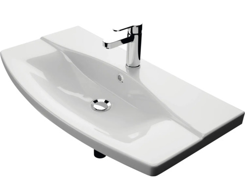 Pelipal xpressline 4010 badkamermeubelset, BxHxD 144 x 200 x 45 cm, hoogglans witte fronten, met witte keramische wastafel, 4010.0800112090