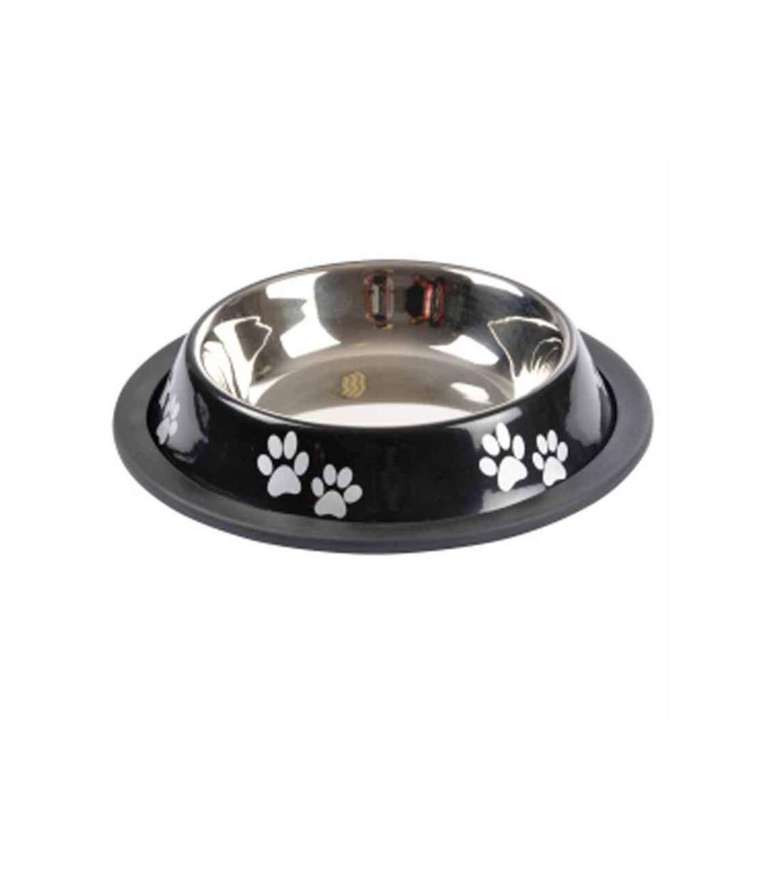 Paris Prix - Gamelle Antidérapante Chien & Chat pattes 15cm Noir