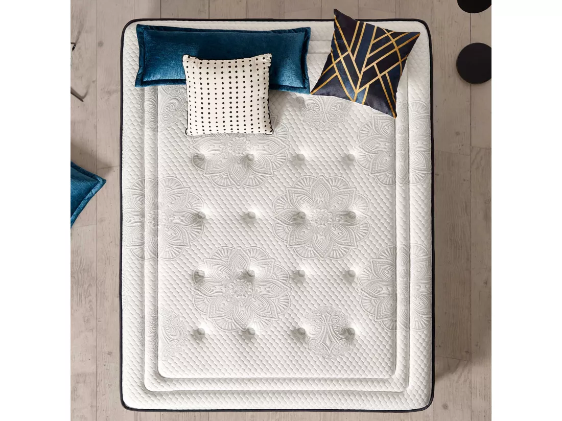 Naturalex - Matelas Exclusive 140x190 cm - Multicouches HR - Blue Latex - Très épais 30 cm, Mousse à Mémoire de forme, 7 zones, Confortable - 2 faces été, hiver