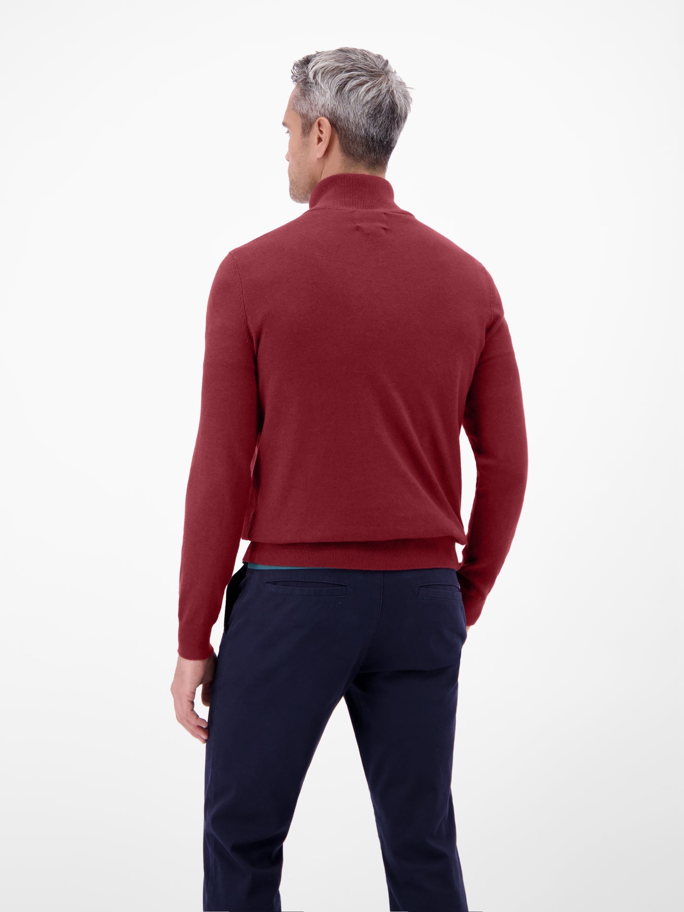 Flachstrickpullover mit Troyerkragen