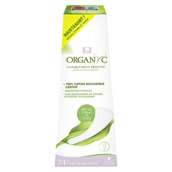 Organyc Protège-Slip String et Tanga Flux Léger Coton Bio 24 unités