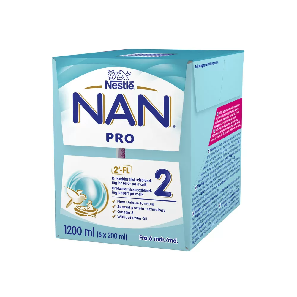 NAN Pro 2 drikkeklar fra 6 måneder - 6 x 200 ml
