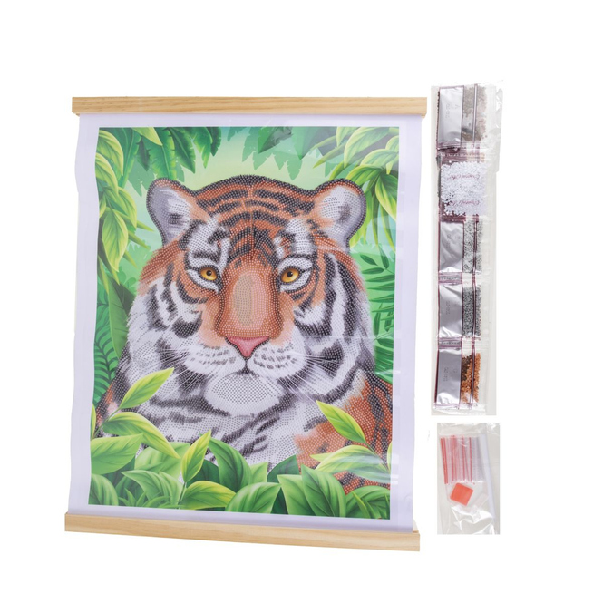 Crystal Art - Scroll-Kit - Tiger