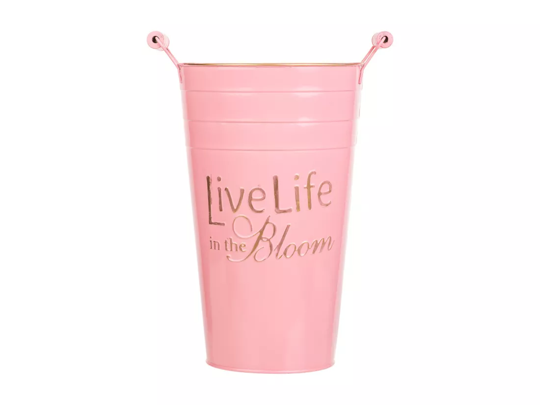 Vase en métal rose 24xd19x30/32.5h b:13