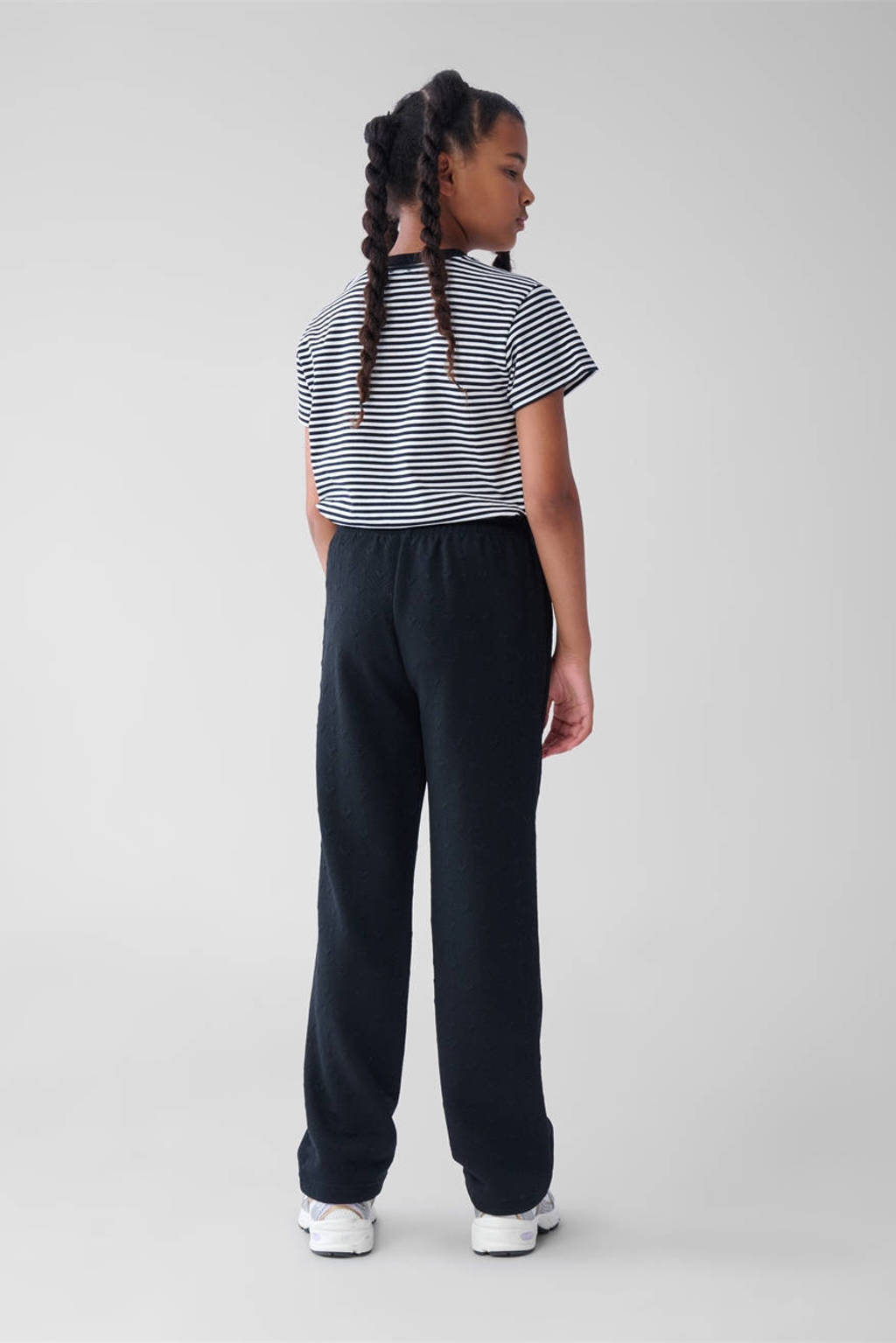 Shoeby broek met hartjes en textuur zwart
