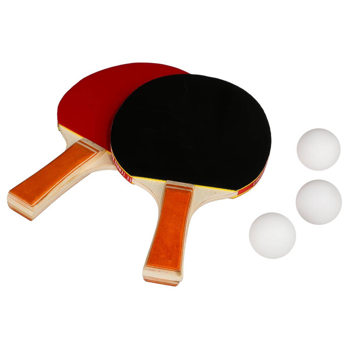 Lot de 2 raquettes ping pong + 3 balles