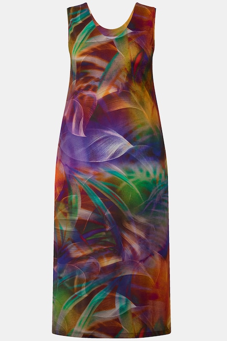 Midi-Slinkykleid, A-Linie, V-Ausschnitt, ärmellos