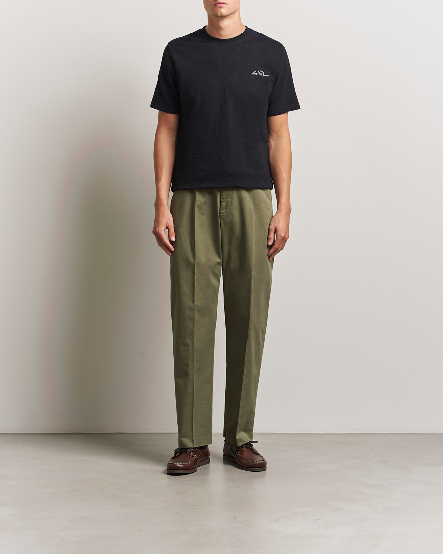 NN07 Paw Cotton/Lyocell Pleated Trousers Capers Green