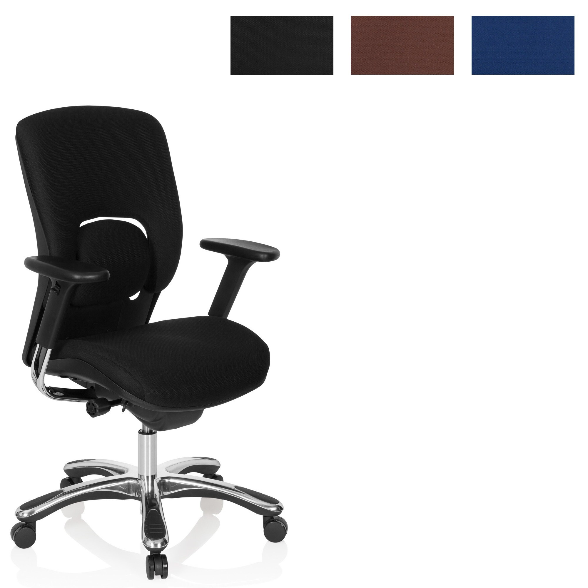 High End Bürostuhl VAPOR LUX BASE Stoff mit Armlehnen (höhenverstellbar) hjh OFFICE