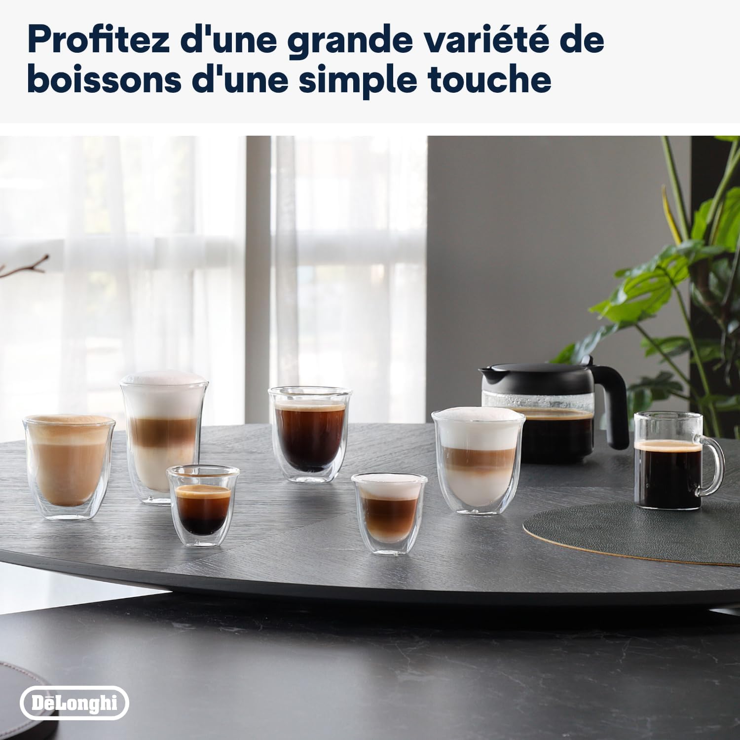 De'Longhi Dinamica Plus ECAM382.70.B, Machine Automatique à Café en Grains, Cafetière avec Technologie LatteCrema, Machine Espresso avec 18 Recettes, Écran TFT 3,5
