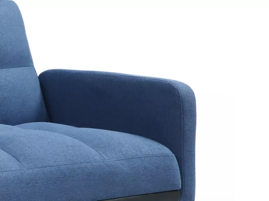 Canapé 3 places convertible en tissu bleu ROREMA