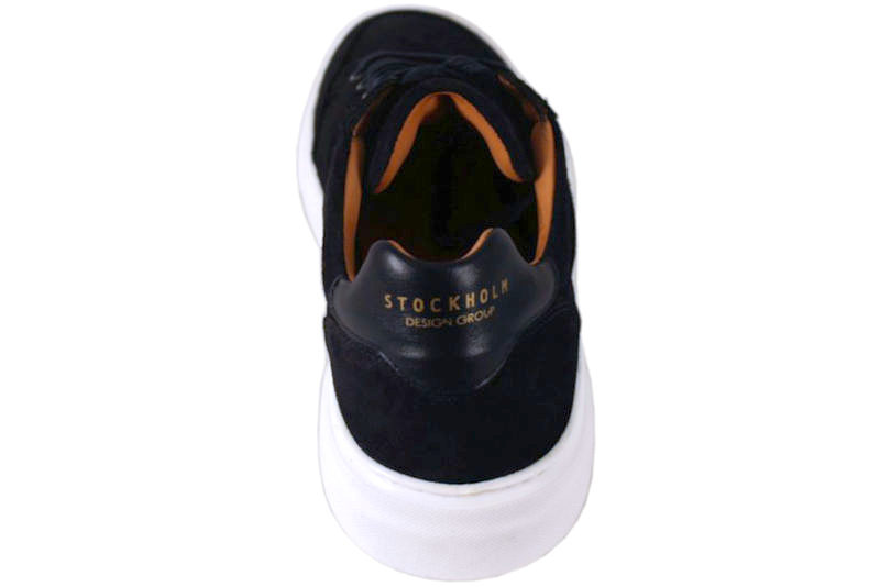 STOCKHOLM DESIGN GROUP MØRKEBLÅ SNEAKERS I RUSKIND