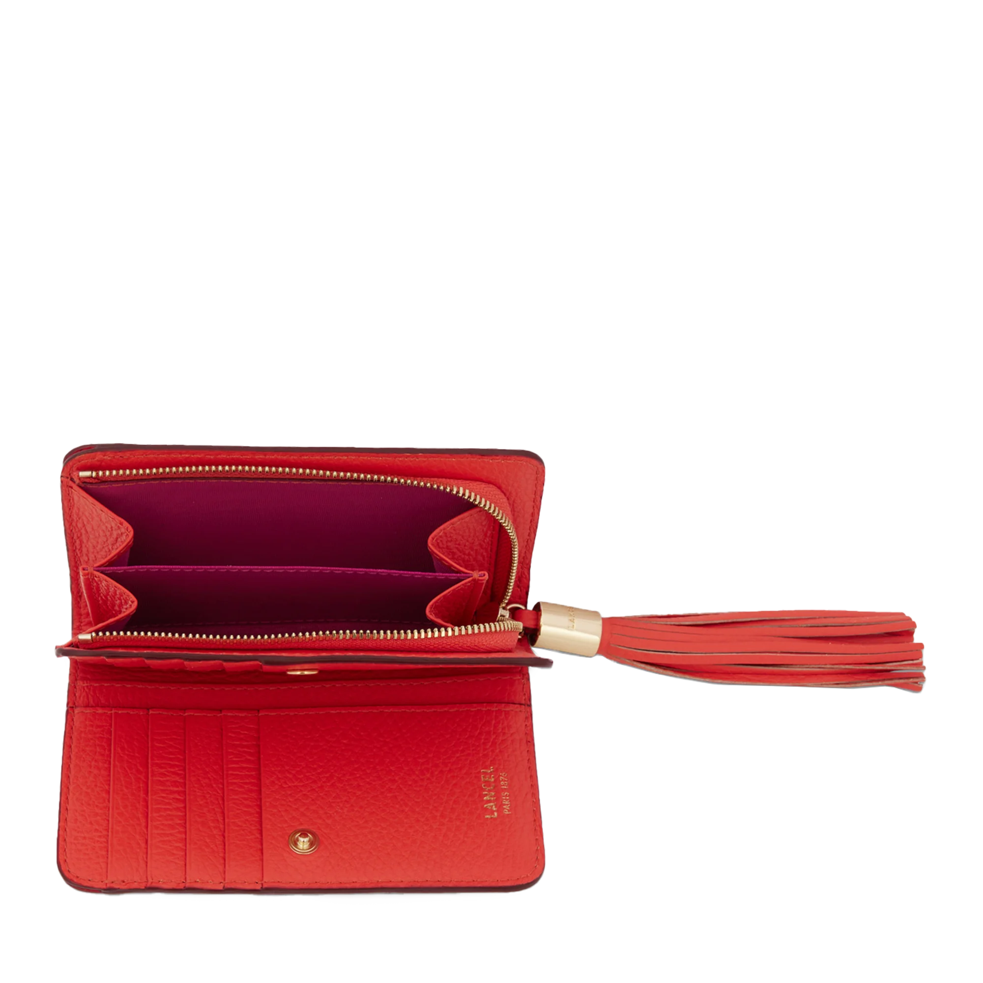 Portefeuille rectangulaire compact zippé Premier Flirt de Lancel-Citrouille