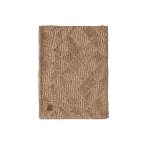 Couverture berceau fleece Check knit - Biscuit - JOLLEIN