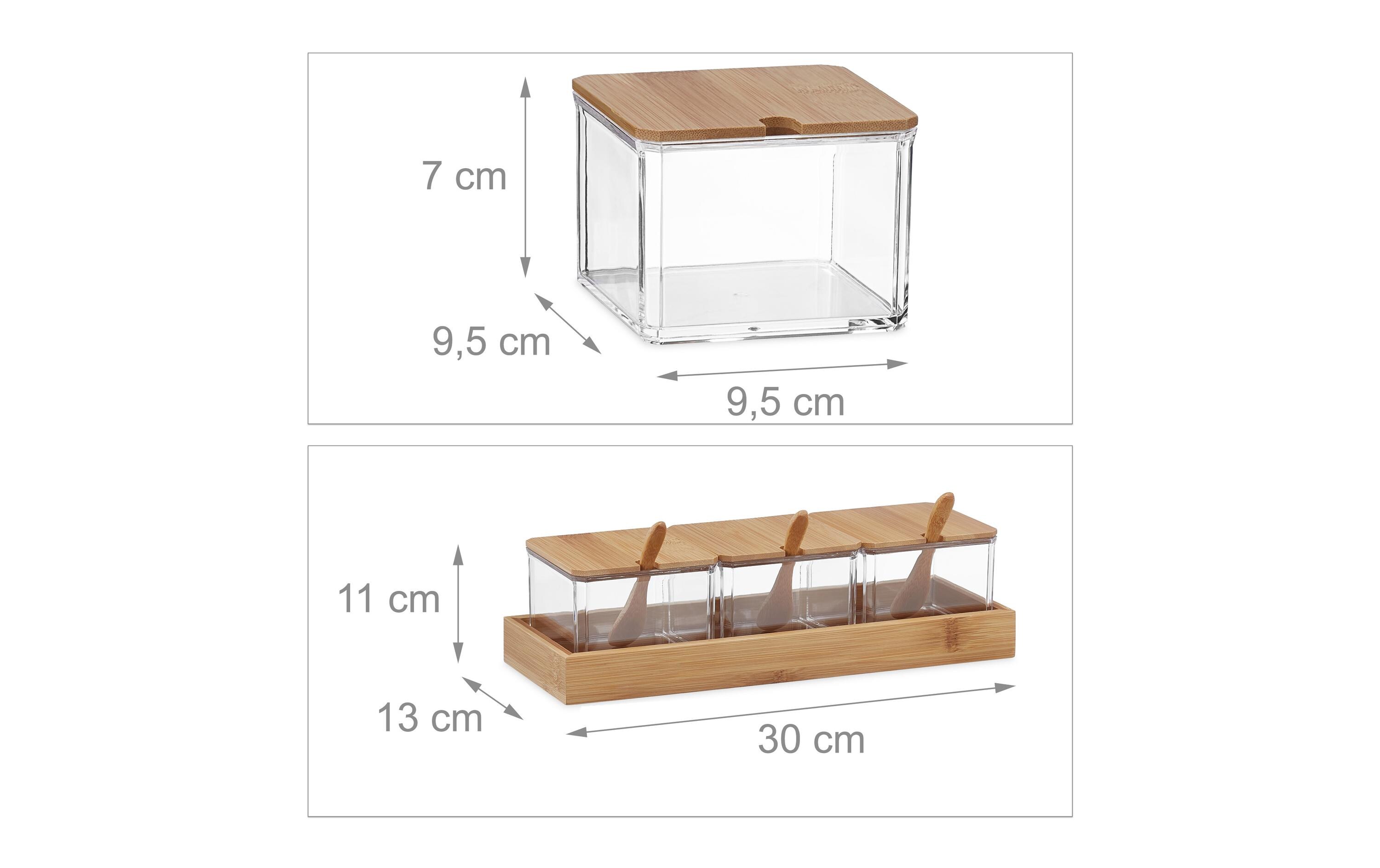 Zuckerdose 400 ml, 3 Stück, BraunZuckerdosen-Set