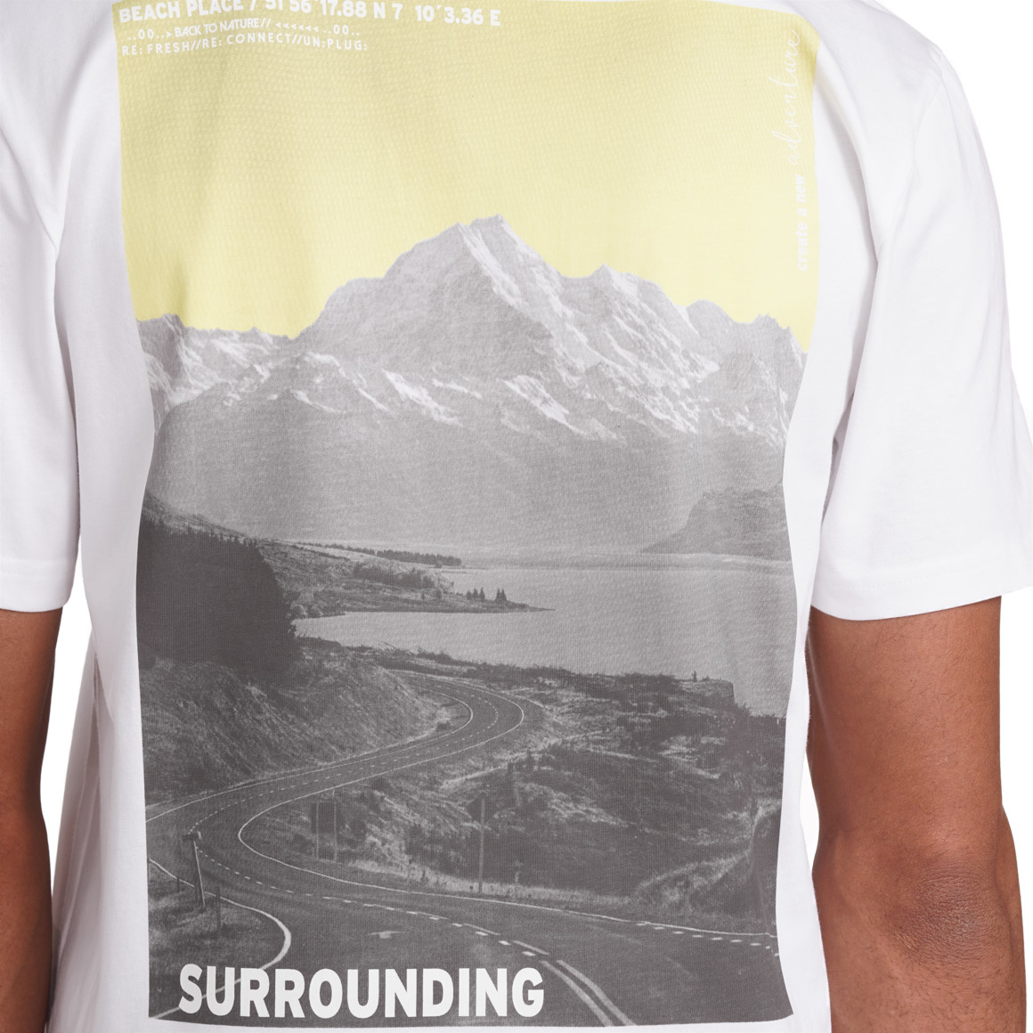 VanVaan Denim Herren T-Shirt mit Rücken-Print weiss