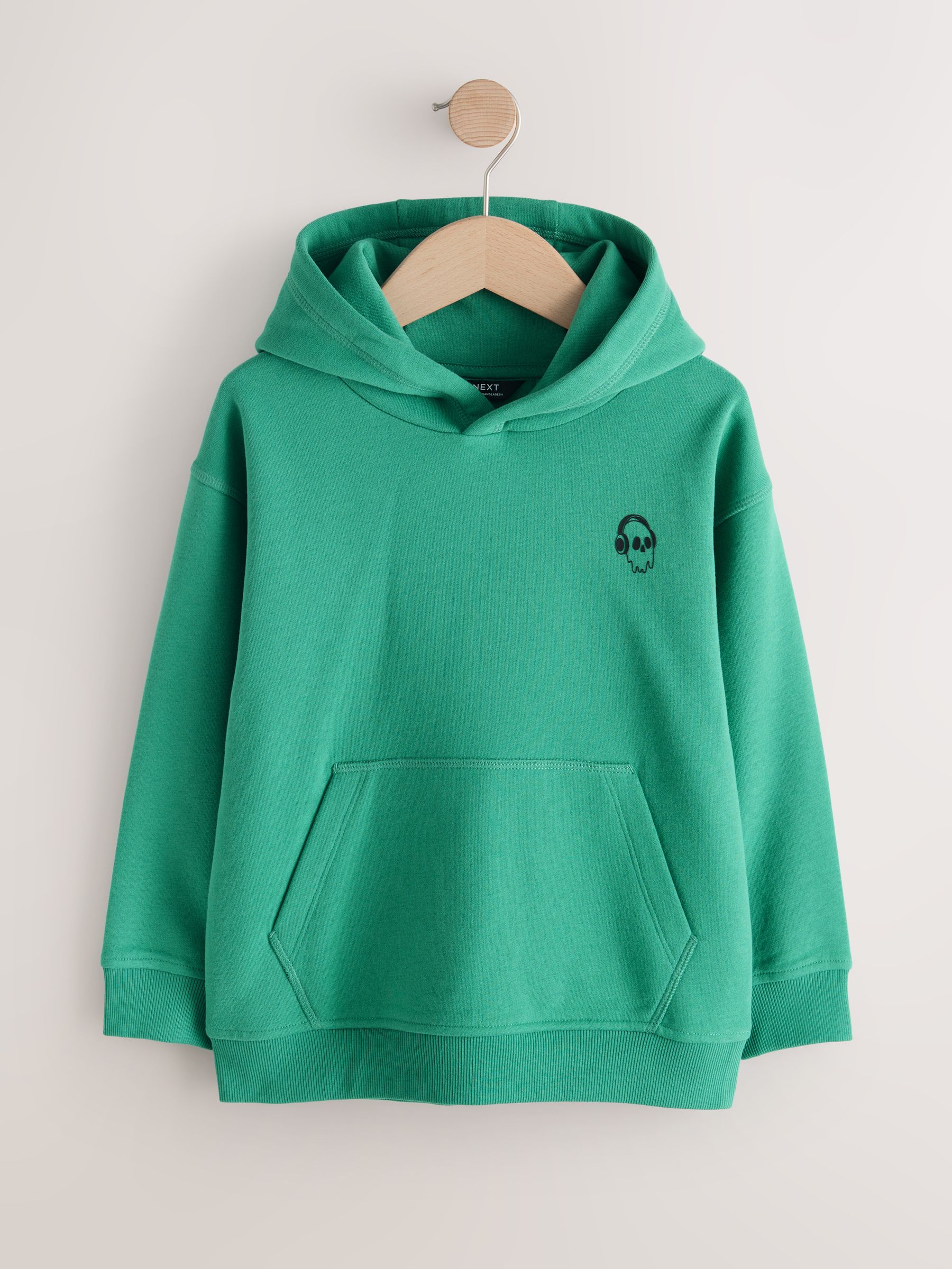 Mid Green Skull - Sign Off Hoodie (3-16jr)