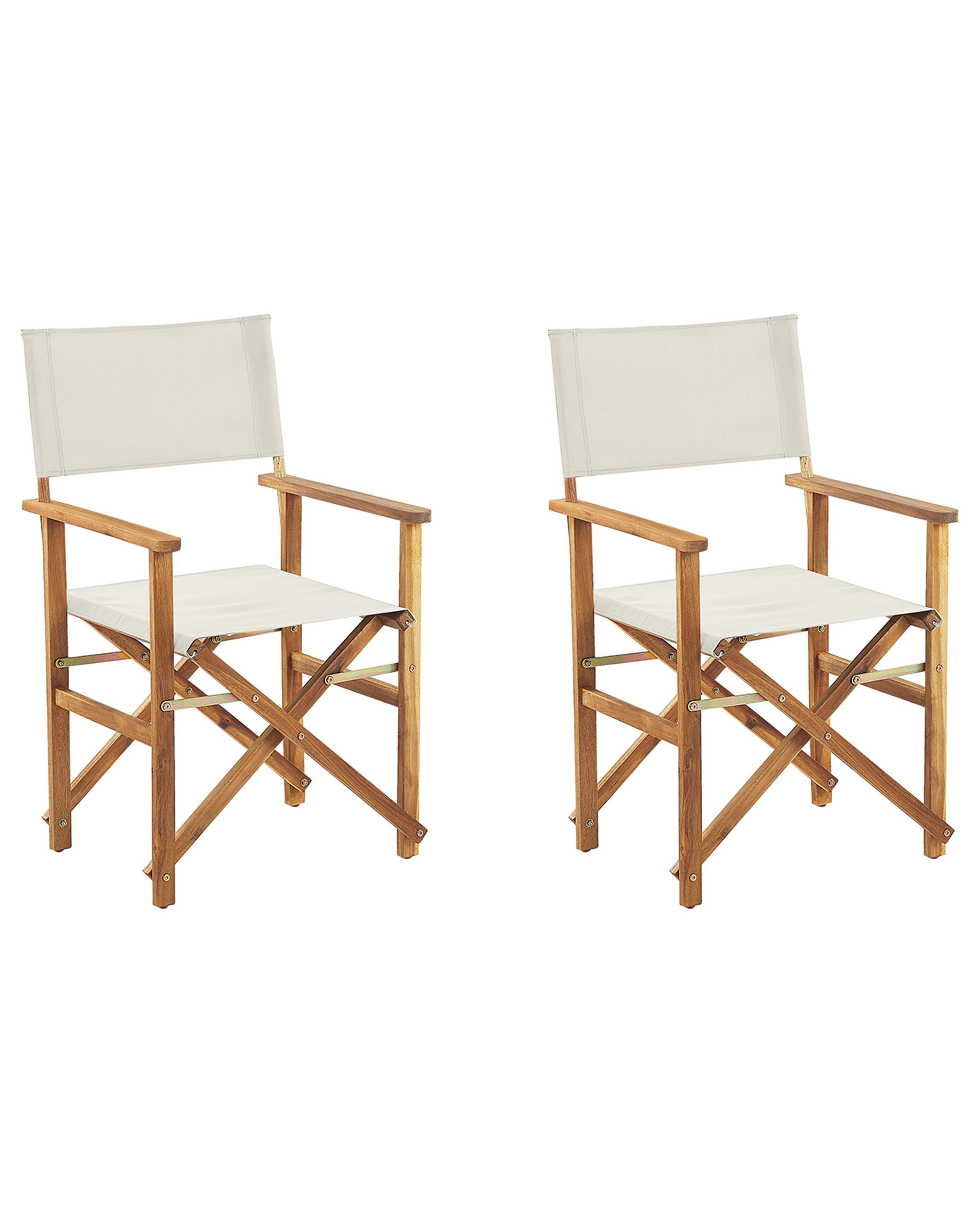 Set van 2 tuinstoelen CINE Acaciahout Gebroken wit
