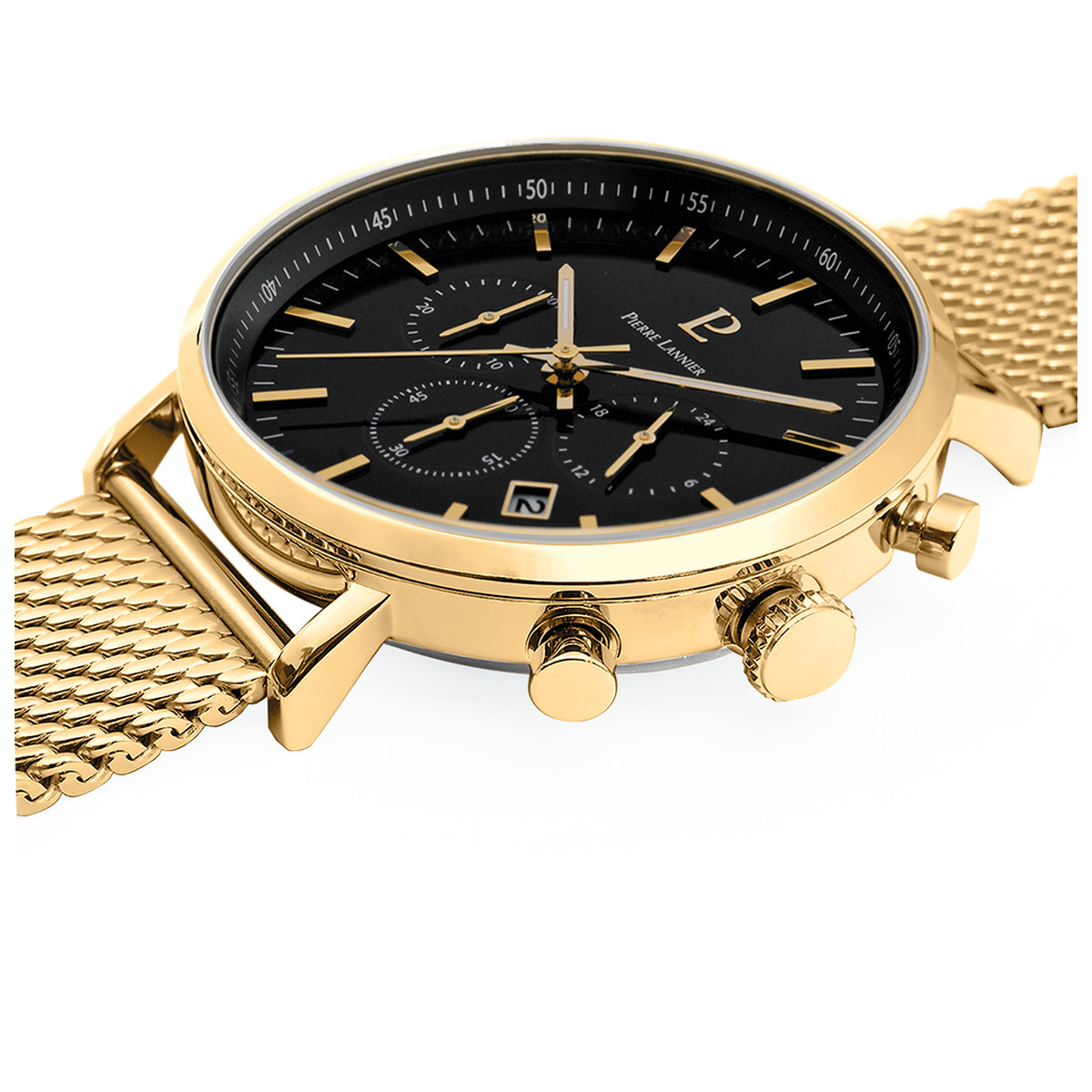 Montre PIERRE LANNIER Baron homme acier doré