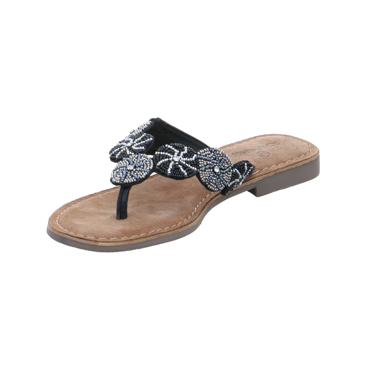 SCHUHENGEL Zehentrenner-FlipFlop Schwarz Leder