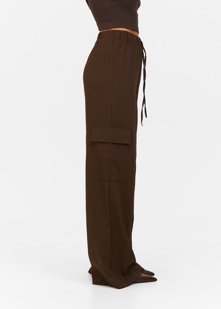 Luna cargo broek choco bruin