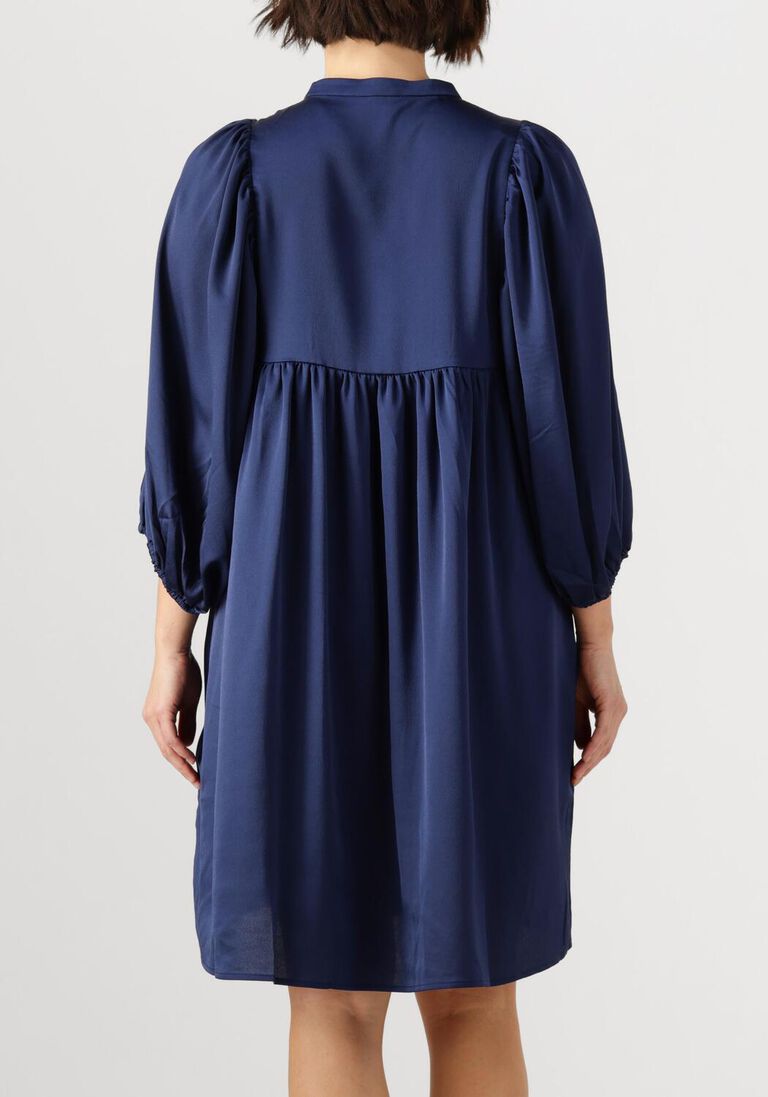 donkerblauwe bruuns bazaar midi jurk sarina dress