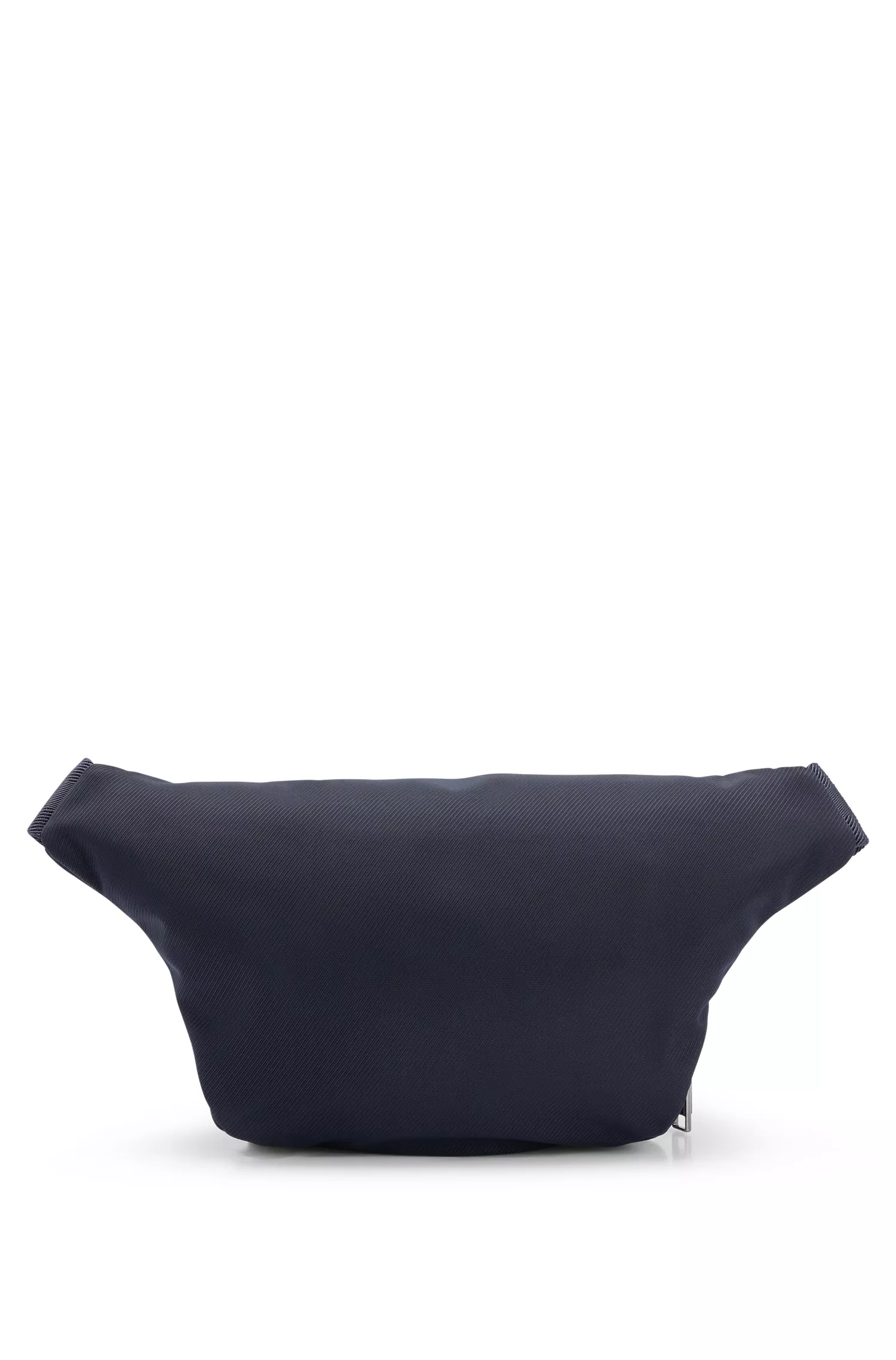 Bolsa de cintura BOSS em material estruturado preto com logotipo contrastante.