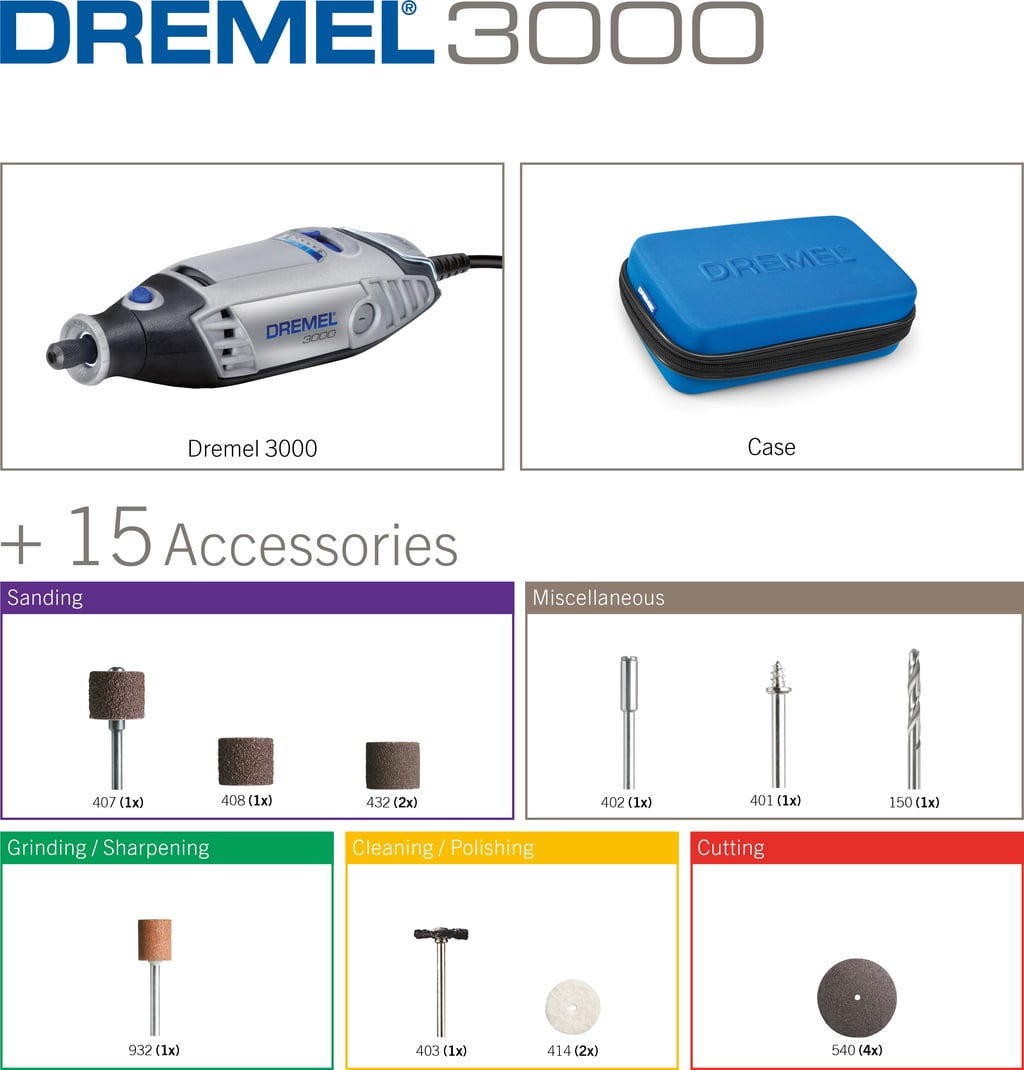 Dremel  Dremel 3000-15    Vielseitiges Multifunktionswerkzeug für Heimwerker