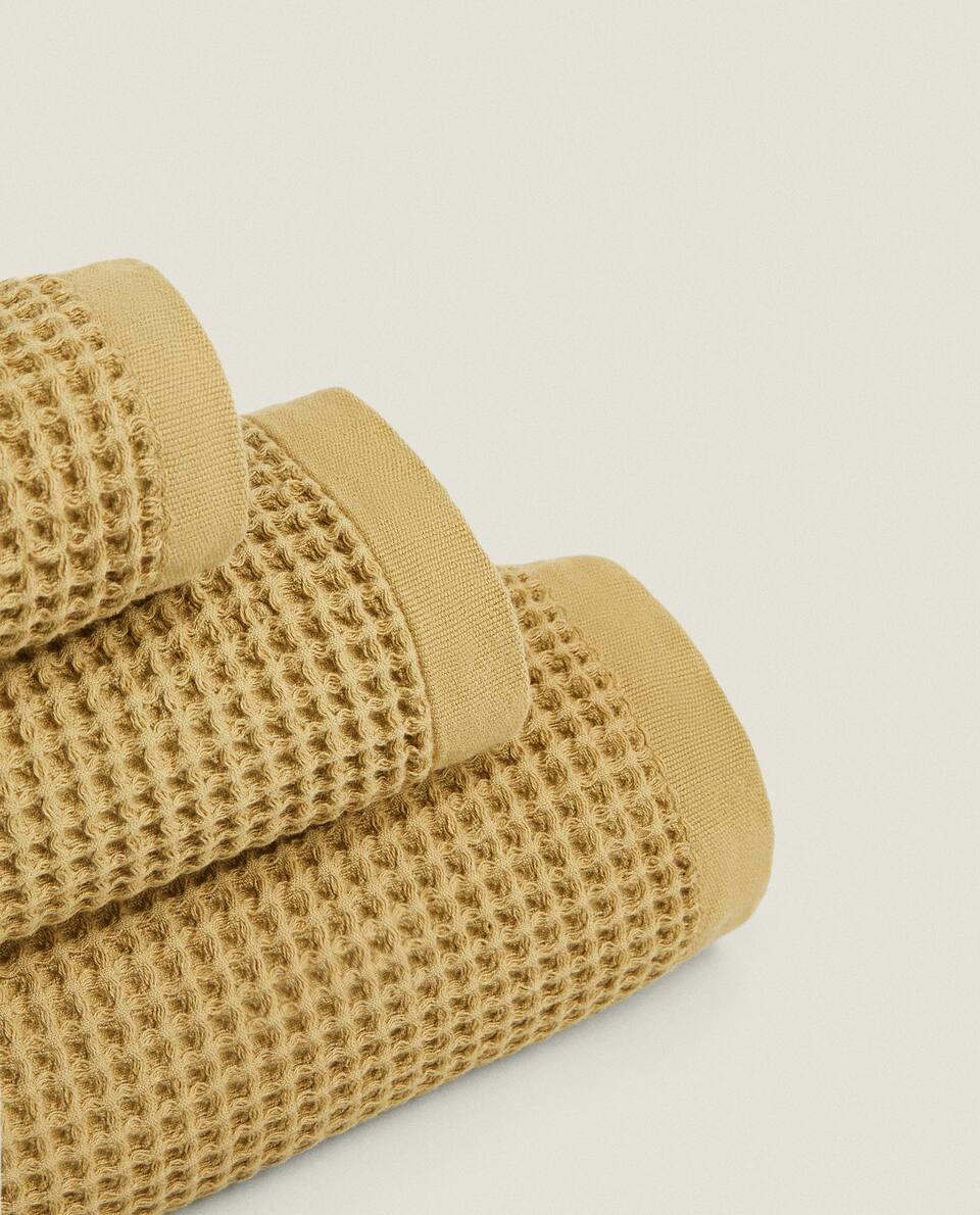 TOALHA DE ALGODÃO COM MALHA WAFFLE