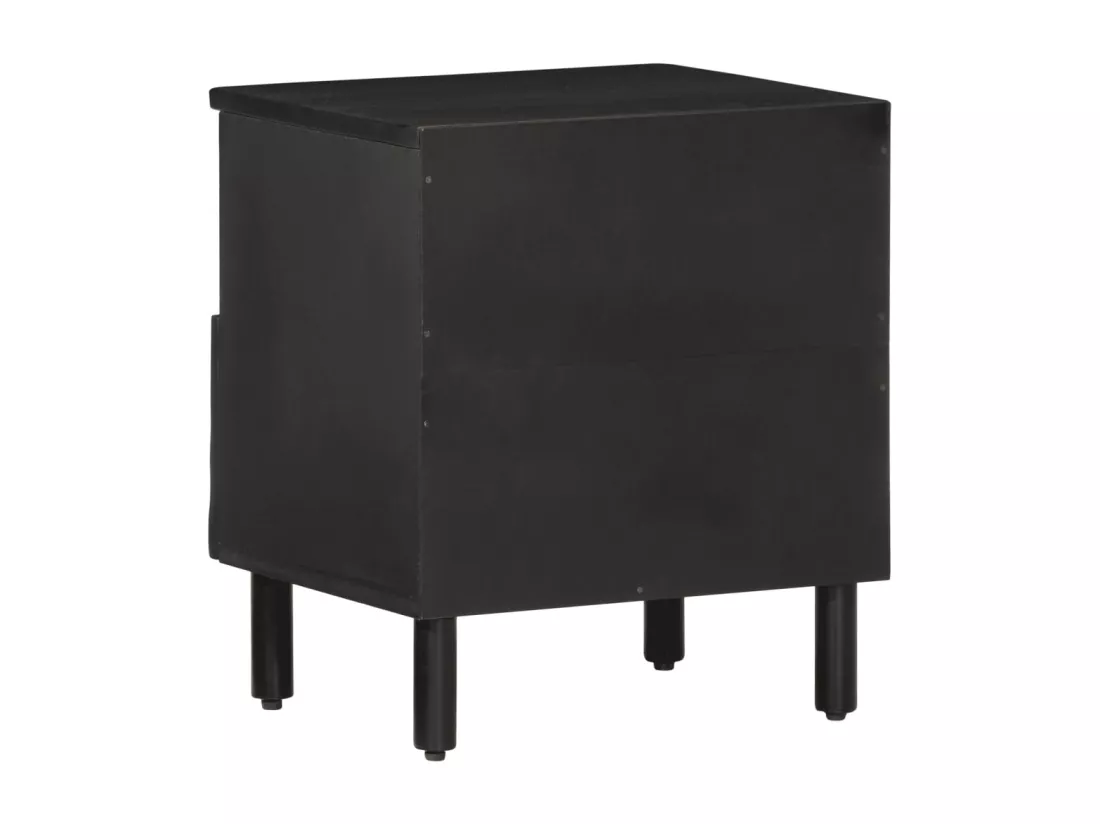 Prolenta Premium - Table de chevet noir 40x33x46 cm bois de manguier solide