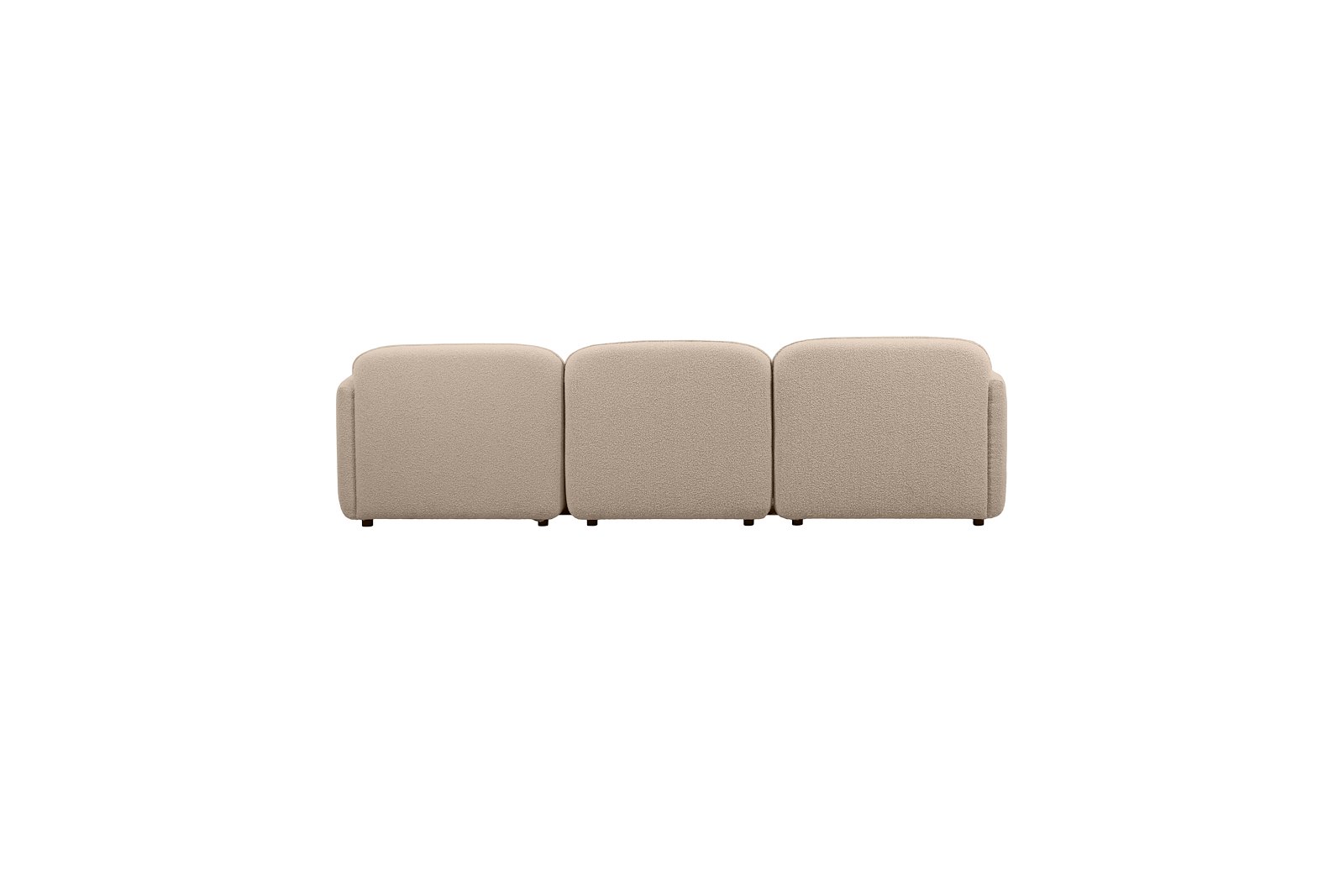 Fluff  2-seter med sjeselong venstre Tekstil Copenhagen Boucle 803 Beige med sorte ben