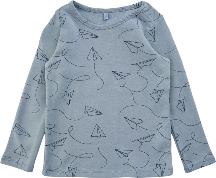 Soft Gallery SGBaby Bella Paper Plane Ls Tee NOOS Dusty blue