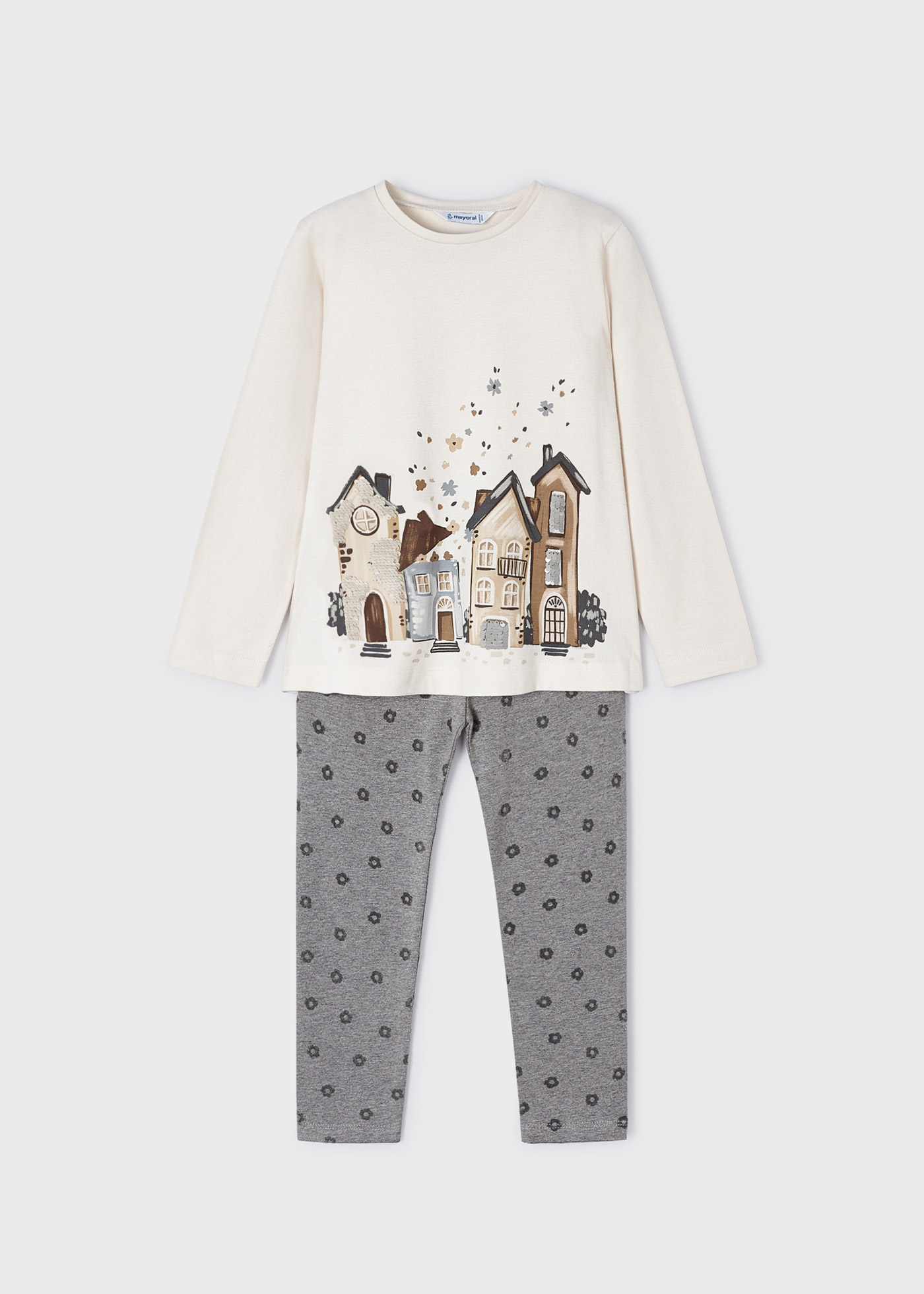 Conjunto de leggings de duas peças para meninas