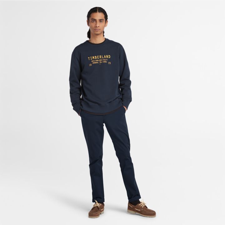 Calças chino elásticas Sargent Lake para homem, na cor azul marinho.