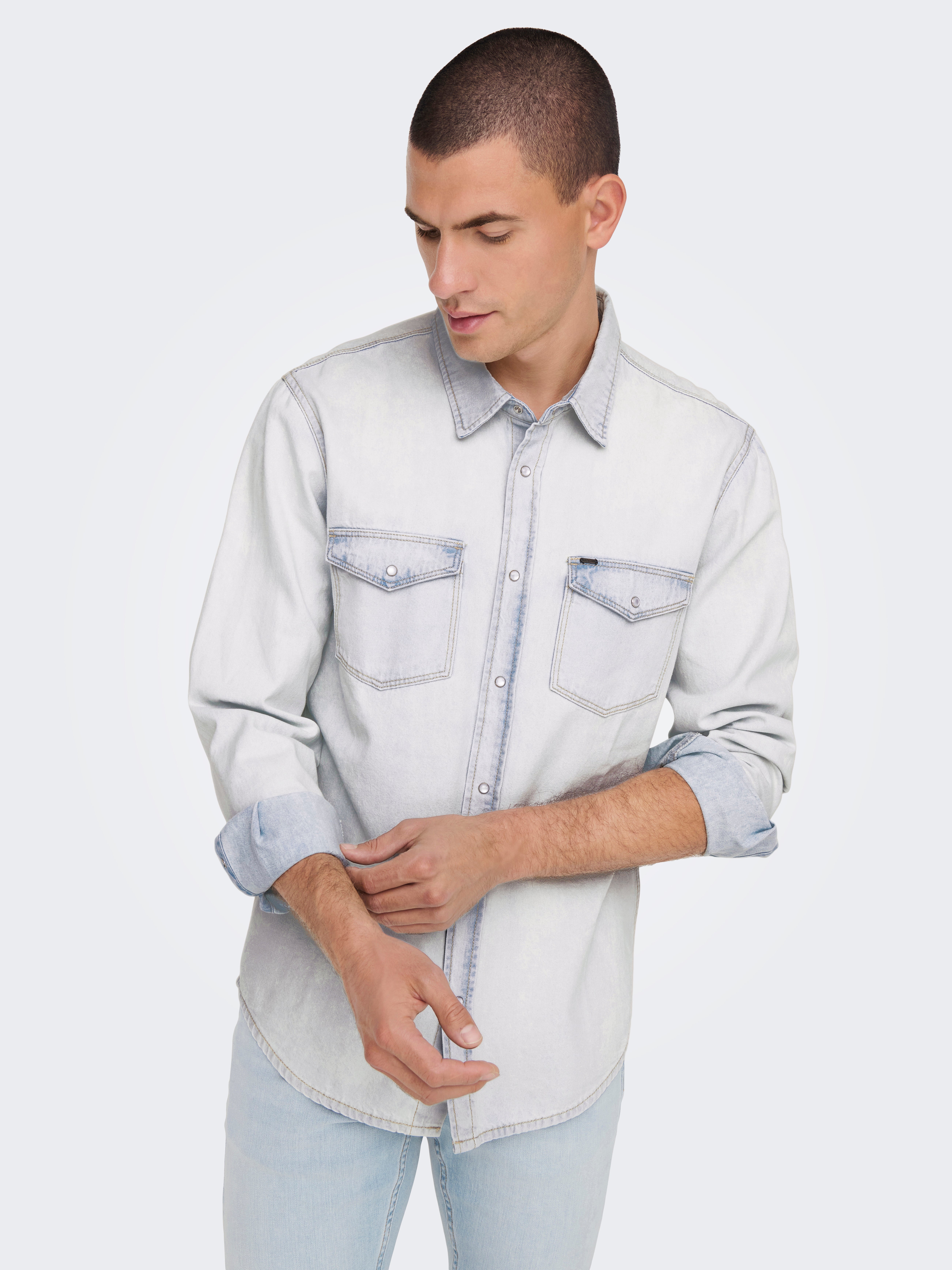 ONSBANE Jeanshemd Light Blue Denim