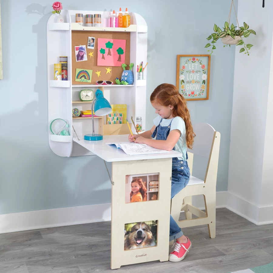 KidKraft® Arches Freischwebender Wandtisch und Stuhl, weiß
