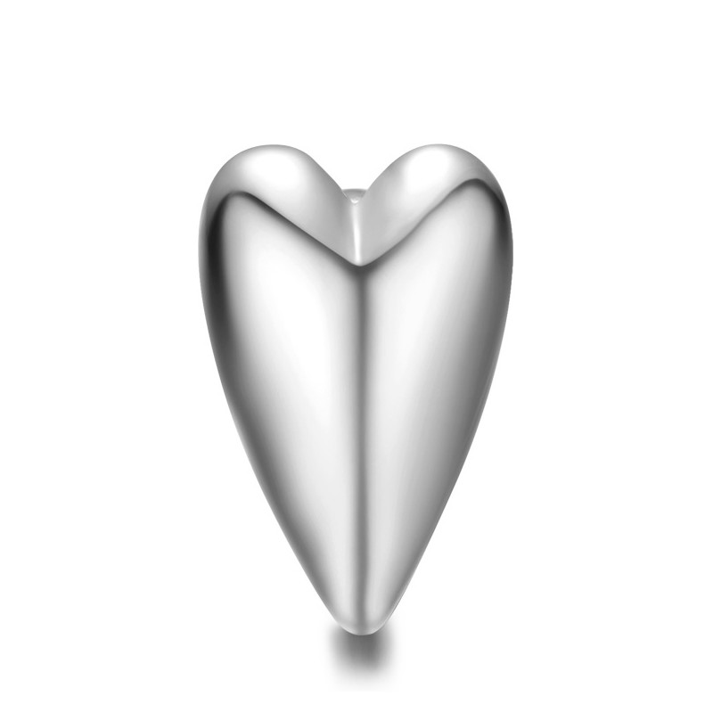 Charms Beads Coeur en Acier Inoxydable