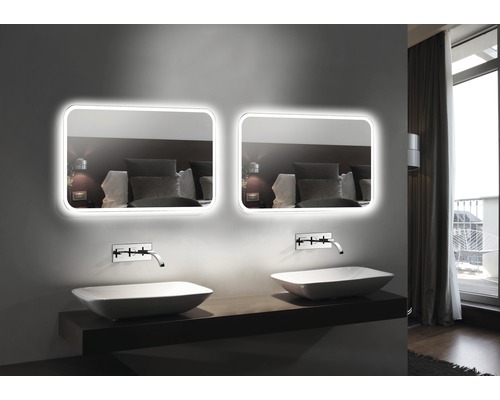 LED badkamerspiegel DSK Silver Juno 100x70 cm IP 24 (spatwaterdicht)