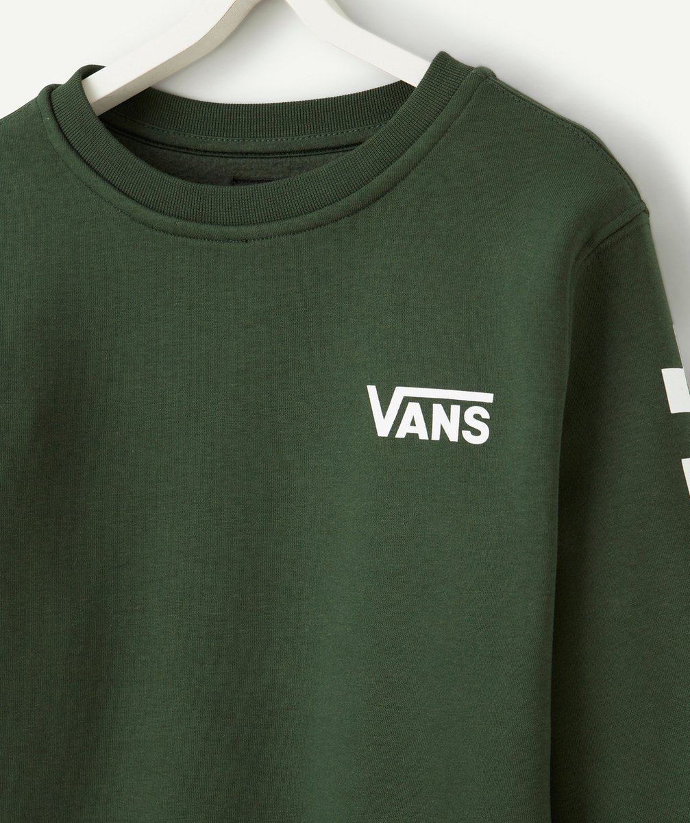 VANSSWEAT GARÇON VERT MANCHES LONGUES AVEC DAMIER ET LOGO VANS
