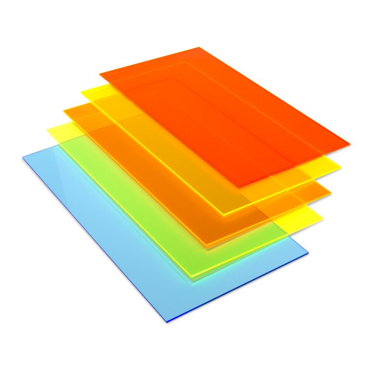 Acrylglas GS transparent, farbig fluoreszierend