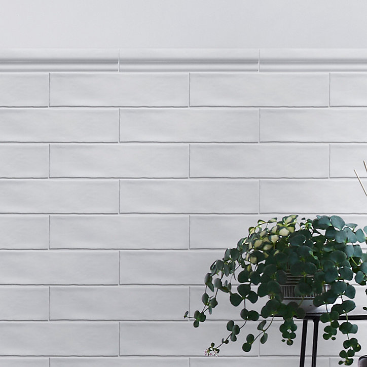 Listel Vernisse 5x30 cm blanc GoodHome