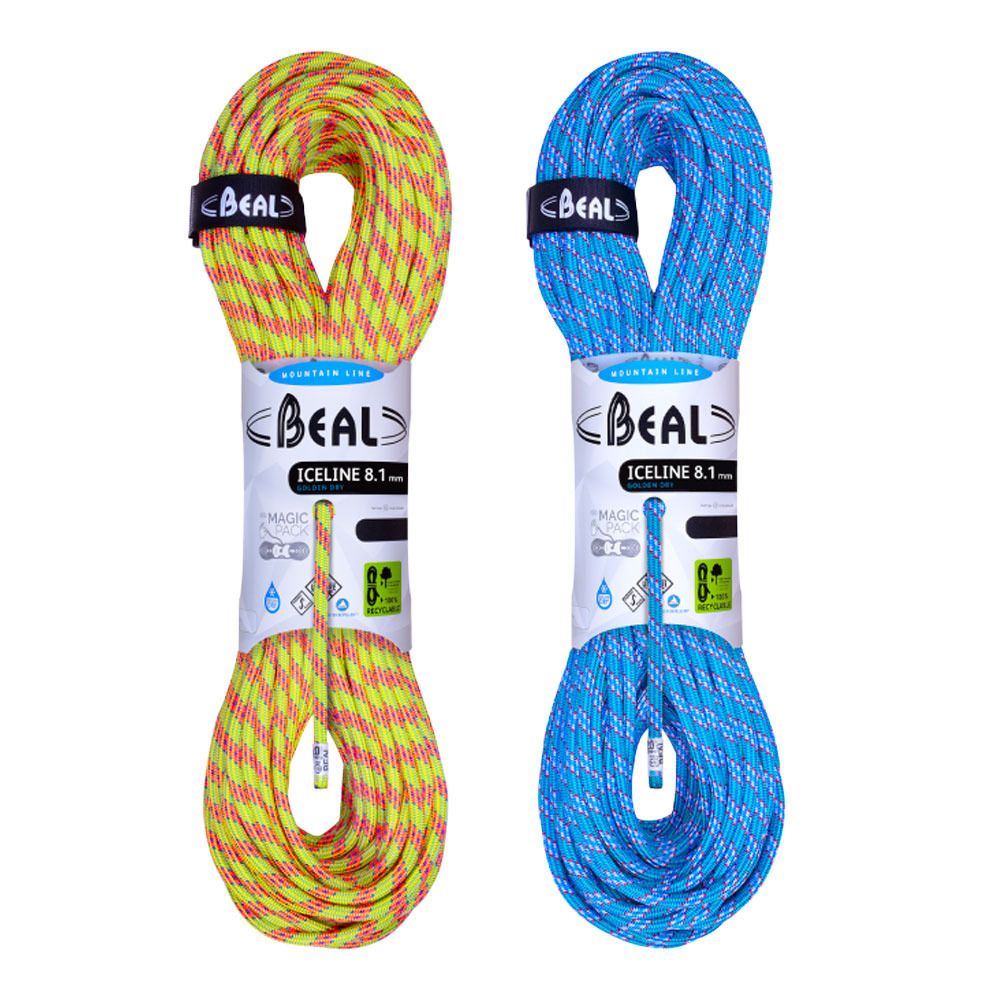 Beal ICE LINE 8.1MM 2X60M GD DC - Corde À double anis/emeraude