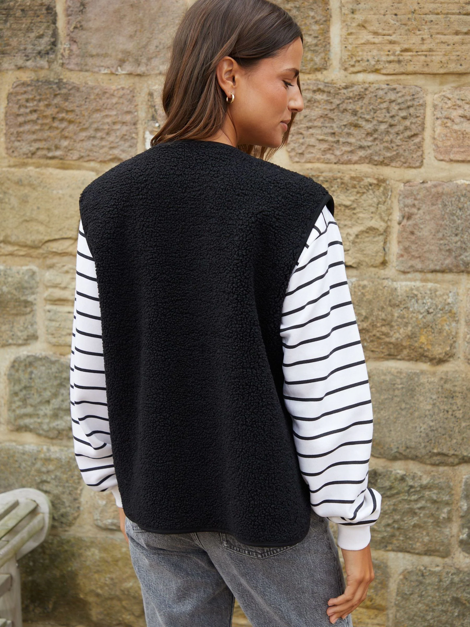 Zwart - Threadbare omkeerbaar gilet met borg